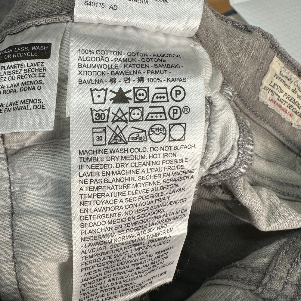 Levi's 501 Premium Jeans Womens W27 L26‎ Gray Button Fly 100% Cotton Straight - Picture 13 of 15